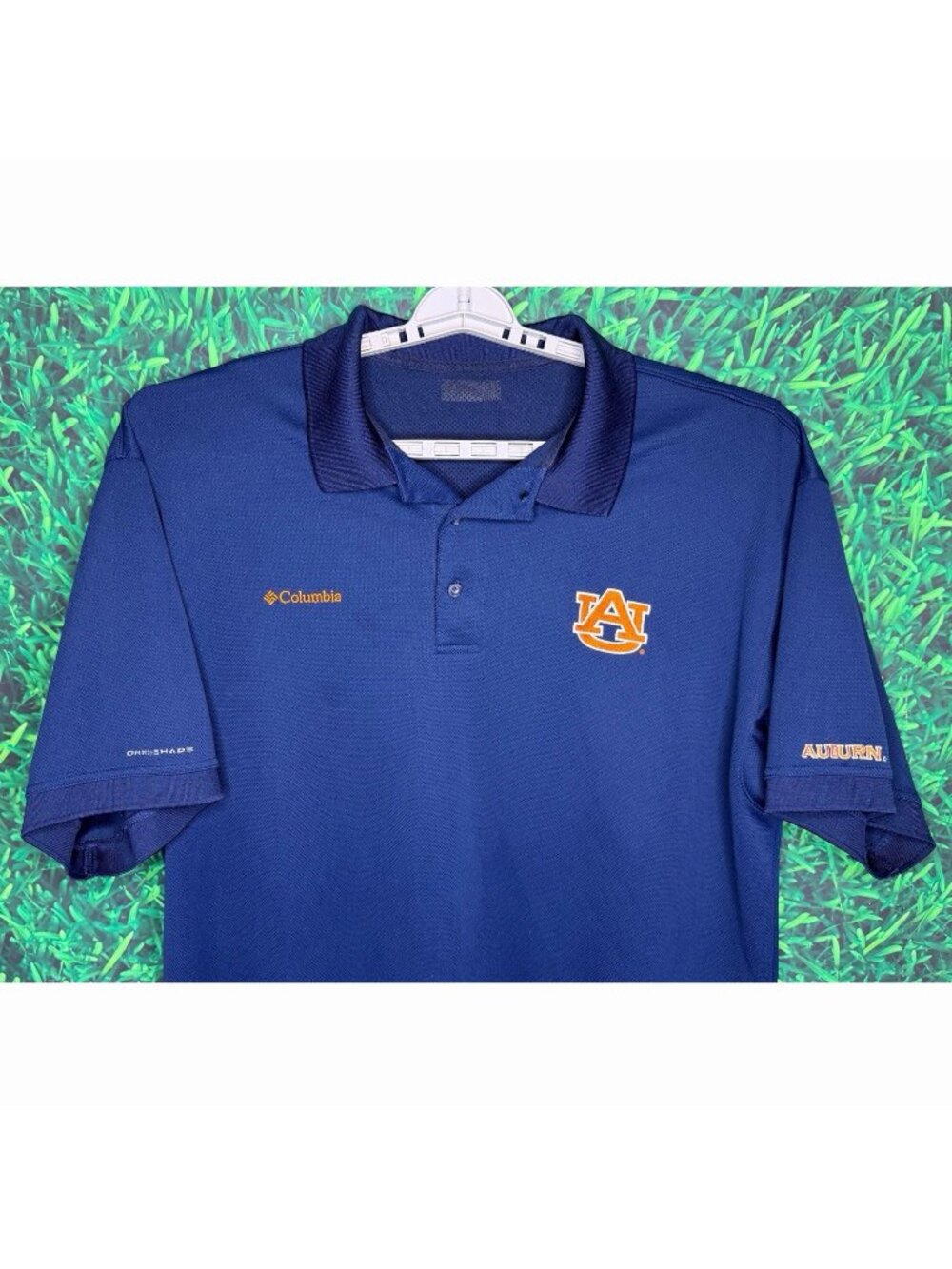 Auburn Tigers War Eagle AU Short Sleeve Blue Polo Shirt Men’s XL Columbia PFG